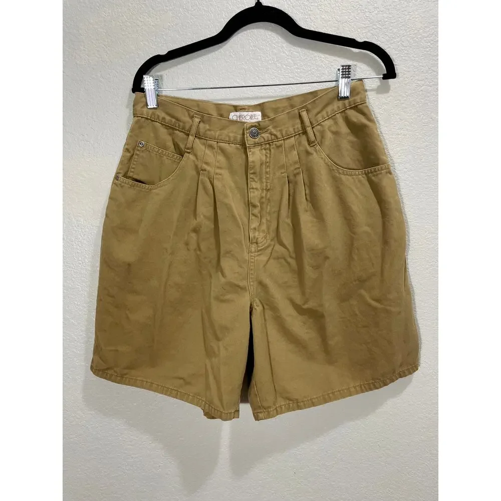 Vintage 90s Cherokee Khaki High-Rise Shorts Women's 29